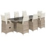 Set de mesa y sillas de jardín 5 pzas y cojines ratán PE beige en Conjuntos de jardín | Comprar online en Foru.es