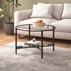 Mesa de centro vidrio templado negro y transparente 70 cm de vidaXL, Mesas auxiliares - Ref: Foro24-331617, Precio: 100,83 €,...