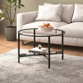 Mesa de centro vidrio templado negro y transparente 70 cm de vidaXL, Mesas auxiliares - Ref: Foro24-331617, Precio: 98,26 €, ...