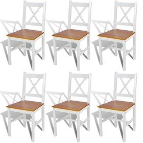 Sillas de comedor 6 unidades madera de pino blanco en Sillas de comedor | Comprar online en Foru.es