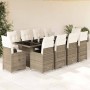 Set de mesa y sillas de jardín 11 pzas y cojines ratán PE beige en Conjuntos de jardín | Comprar online en Foru.es
