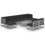 Set de muebles de jardín 10 pzas con cojines madera pino gris de vidaXL, Conjuntos de jardín - Ref: Foro24-3077141, Precio: 8...