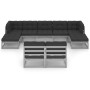 Set de muebles de jardín 10 pzas con cojines madera pino gris de vidaXL, Conjuntos de jardín - Ref: Foro24-3077141, Precio: 8...