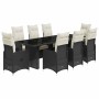 Set de mesa y sillas de jardín 9 pzas y cojines ratán PE negro en Conjuntos de jardín | Comprar online en Foru.es