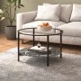 Mesa de centro vidrio templado negro y mármol negro 70 cm de vidaXL, Mesas auxiliares - Ref: Foro24-331619, Precio: 87,76 €, ...