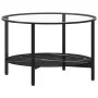 Mesa de centro vidrio templado negro y mármol negro 70 cm de vidaXL, Mesas auxiliares - Ref: Foro24-331619, Precio: 87,76 €, ...