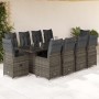 Set de mesa y sillas de jardín 11 pzas y cojines ratán PE gris en Conjuntos de jardín | Comprar online en Foru.es