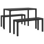 Juego de Comedor de Jardín de 3 Piezas de en Acero y WPC Negro de , Bancos de jardín - Ref: Foro24-42001769, Precio: 217,86 €...