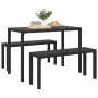 Juego de Comedor de Jardín de 3 Piezas de en Acero y WPC Negro de , Bancos de jardín - Ref: Foro24-42001769, Precio: 217,86 €...