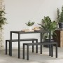 Juego de Comedor de Jardín de 3 Piezas de en Acero y WPC Negro de , Bancos de jardín - Ref: Foro24-42001769, Precio: 217,86 €...