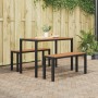 Set de Comedor de Jardín de 3 Piezas de Acero y WPC Marrón | Foro24.es | Tu tienda online para hogar, jardín y más Foro24.es