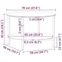 Mesa de centro vidrio templado negro y mármol negro 70 cm de vidaXL, Mesas auxiliares - Ref: Foro24-331619, Precio: 87,76 €, ...