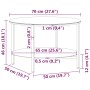 Mesa de centro vidrio templado negro y mármol negro 70 cm de vidaXL, Mesas auxiliares - Ref: Foro24-331619, Precio: 89,06 €, ...