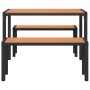 Set de Comedor de Jardín de 3 Piezas de Acero y WPC Marrón | Foro24.es | Tu tienda online para hogar, jardín y más Foro24.es
