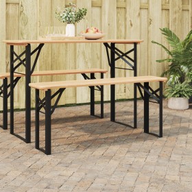 Patas de Banco de Cerveza 2 pcs Plegables de Acero Negro Recubierto en Polvo de , Patas para mesas - Ref: Foro24-42001775, Pr...