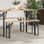 Patas de Banco de Cerveza 2 pcs Plegables de Acero Negro Recubierto en Polvo de , Patas para mesas - Ref: Foro24-42001775, Pr...