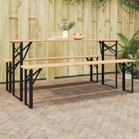 Patas de Mesa de Cerveza 2 piezas Plegables de Acero Negro con Tratamiento en Polvo de , Patas para mesas - Ref: Foro24-42001...