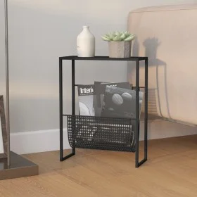 Revistero de acero negro 35x15x45 cm de vidaXL, Revisteros - Ref: Foro24-331668, Precio: 57,23 €, Descuento: %