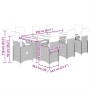 Set de mesa y sillas jardín 9 piezas y cojines ratán PE marrón en Conjuntos de jardín | Comprar online en Foru.es