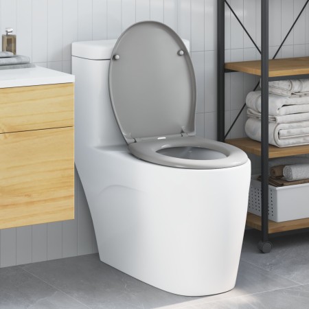 Asiento de Inodoro de Liberación Rápida con Cierre Suave Duroplast Gris de , Asientos de inodoros y bidés - Ref: Foro24-42002...