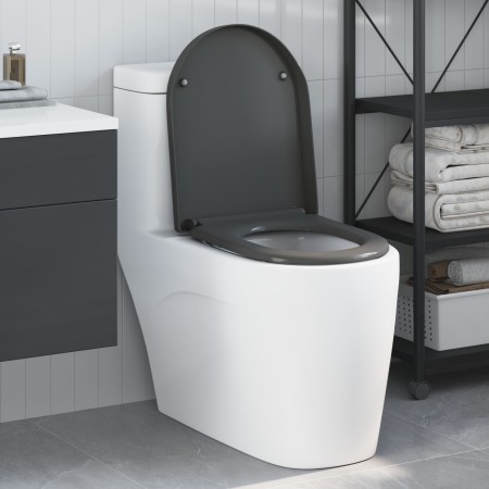 Asiento de inodoro de liberación rápida con cierre suave Duroplast Antracita de , Asientos de inodoros y bidés - Ref: Foro24-...