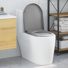 Asiento de Inodoro con Liberación Rápida y Cierre Suave Duroplast Gris de de , Asientos de inodoros y bidés - Ref: Foro24-420...