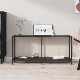 Mesa consola vidrio templado negro 160x35x75,5 cm de vidaXL, Mesas auxiliares - Ref: Foro24-331699, Precio: 105,57 €, Descuen...
