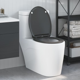 Asiento de Inodoro de Liberación Rápida con Cierre Suave Duroplast Antracita de , Asientos de inodoros y bidés - Ref: Foro24-...