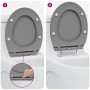 Asiento de inodoro de liberación rápida con cierre suave Duroplast Gris de , Asientos de inodoros y bidés - Ref: Foro24-42002...