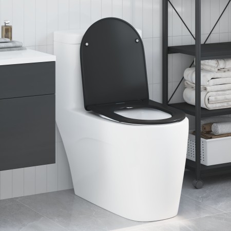 Asiento de Inodoro de Liberación Rápida con Cierre Suave - Duroplast, Negro de , Asientos de inodoros y bidés - Ref: Foro24-4...