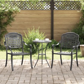 Sillas de jardín 2 pcs negras de aluminio fundido de , Sillas de jardín - Ref: Foro24-42002371, Precio: 210,15 €, Descuento: %