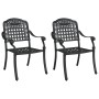 Sillas de jardín 2 pcs negras de aluminio fundido de , Sillas de jardín - Ref: Foro24-42002371, Precio: 210,15 €, Descuento: %
