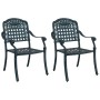Sillas de Jardín 2 pcs Verde de Aluminio Fundido de , Sillas de jardín - Ref: Foro24-42002373, Precio: 213,72 €, Descuento: %