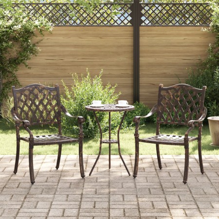 Sillas de jardín 2 pcs de bronce de aluminio fundido de , Sillas de jardín - Ref: Foro24-42002374, Precio: 229,28 €, Descuent...
