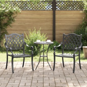 Sillas de jardín 2 piezas Negro de aluminio fundido de , Sillas de jardín - Ref: Foro24-42002375, Precio: 229,28 €, Descuento: %