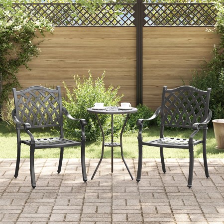 Sillas de jardín 2 piezas Negro de aluminio fundido de , Sillas de jardín - Ref: Foro24-42002375, Precio: 229,28 €, Descuento: %