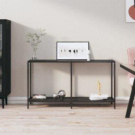 Mesa de consola vidrio templado negro 140x35x75,5 cm de vidaXL, Mesas auxiliares - Ref: Foro24-331695, Precio: 98,64 €, Descu...