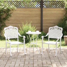 Silla de Exterior Blanca Metal 62 x 64 x 93 cm Duradera de , Sillas de jardín - Ref: Foro24-42002380, Precio: 229,28 €, Descu...