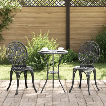Conjunto de Bistro de Jardín de 3 Piezas Negro de Aluminio Fundido de , Conjuntos de jardín - Ref: Foro24-42002387, Precio: 1...
