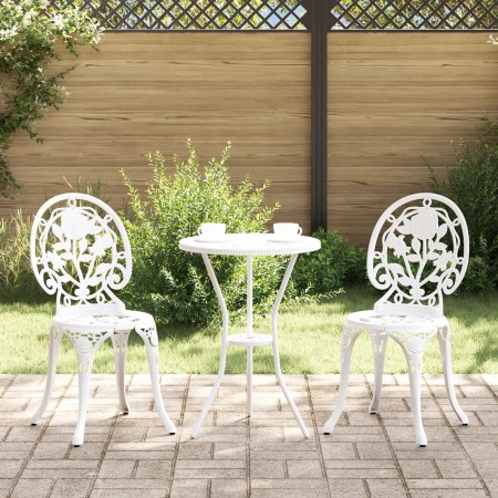Conjunto de Bistro de Jardín de 3 Piezas Blanco de Aluminio Fundido de , Conjuntos de jardín - Ref: Foro24-42002388, Precio: ...