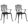 Sillas de jardín 2 piezas Color Negro de Aluminio Fundido de , Sillas de jardín - Ref: Foro24-42002399, Precio: 179,10 €, Des...