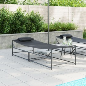 Tumbona de Jardín - Antracita - 200x74x73 cm - Acero y Textileno de , Camas para exteriores - Ref: Foro24-42003023, Precio: 9...