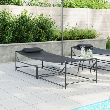 Tumbona de Jardín - Antracita - 200x74x73 cm - Acero y Textileno de , Camas para exteriores - Ref: Foro24-42003023, Precio: 9...