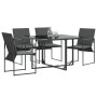 Sillas de Jardín con Cojines 4 pcs Negras Textileno de , Sillas de jardín - Ref: Foro24-42003025, Precio: 143,46 €, Descuento: %