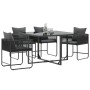 sillas de jardín con cojines 4 pcs Rattan Poliéster Negro de , Sillas de jardín - Ref: Foro24-42003027, Precio: 224,14 €, Des...