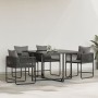 sillas de jardín con cojines 4 pcs Rattan Poliéster Negro de , Sillas de jardín - Ref: Foro24-42003027, Precio: 224,14 €, Des...