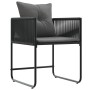 sillas de jardín con cojines 4 pcs Rattan Poliéster Negro de , Sillas de jardín - Ref: Foro24-42003027, Precio: 224,14 €, Des...