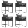 sillas de jardín con cojines 4 pcs Rattan Poliéster Negro de , Sillas de jardín - Ref: Foro24-42003027, Precio: 224,14 €, Des...