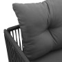 sillas de jardín con cojines 4 pcs Rattan Poliéster Negro de , Sillas de jardín - Ref: Foro24-42003027, Precio: 224,14 €, Des...