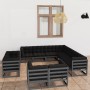 Set de muebles de jardín 11 pzas con cojines madera pino gris de vidaXL, Conjuntos de jardín - Ref: Foro24-3076996, Precio: 1...